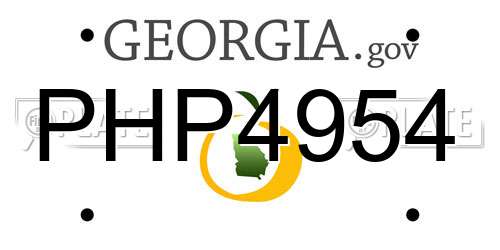 PHP4954 Georgia License Plate