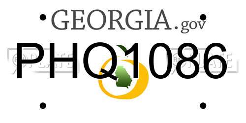 PHQ1086 Georgia License Plate