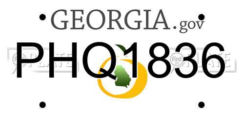 PHQ1836 Georgia License Plate