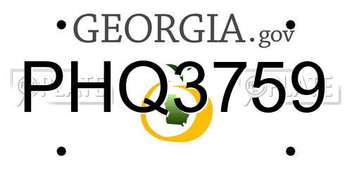 PHQ3759 Georgia License Plate