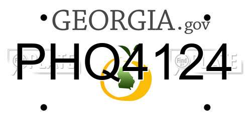 PHQ4124 Georgia License Plate