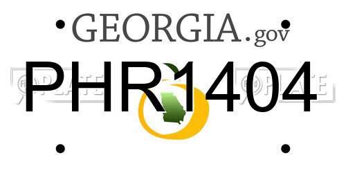 PHR1404 Georgia License Plate