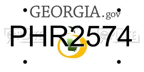 PHR2574 Georgia License Plate