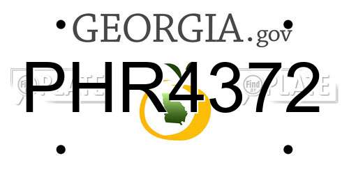 PHR4372 Georgia License Plate