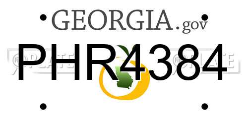 PHR4384 Georgia License Plate