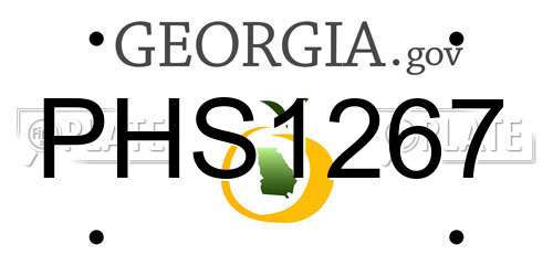 PHS1267 Georgia License Plate