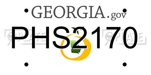 PHS2170 Georgia License Plate
