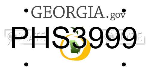 PHS3999 Georgia License Plate