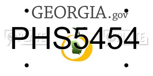 PHS5454 Georgia License Plate