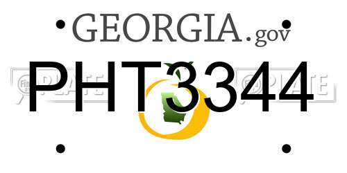 PHT3344 Georgia License Plate