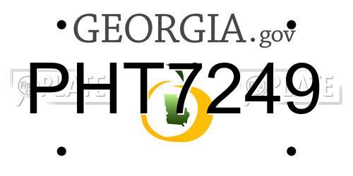 PHT7249 Georgia License Plate
