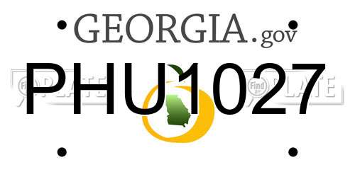 PHU1027 Georgia License Plate