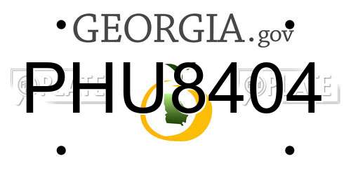 PHU8404 Georgia License Plate