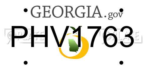 PHV1763 Georgia License Plate