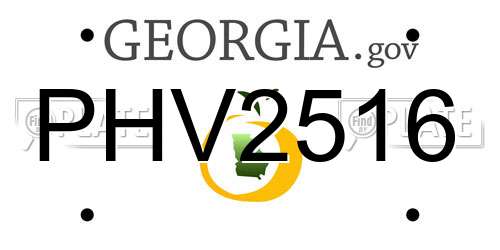 PHV2516 Georgia License Plate