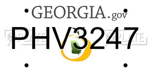 PHV3247 Georgia License Plate