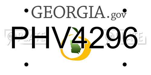 PHV4296 Georgia License Plate