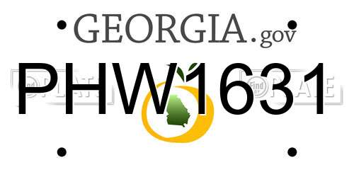 PHW1631 Georgia License Plate