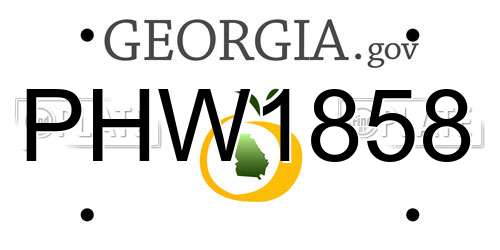 PHW1858 Georgia License Plate