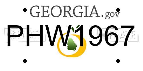 PHW1967 Georgia License Plate