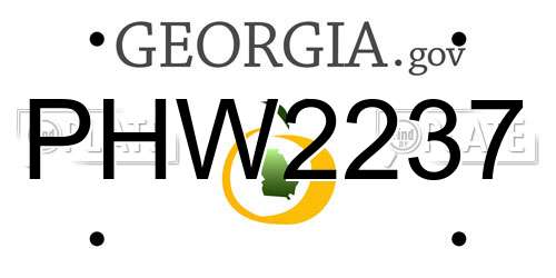 PHW2237 Georgia License Plate