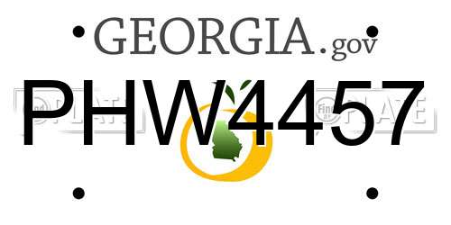 PHW4457 Georgia License Plate