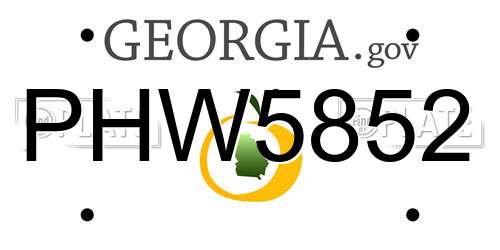 PHW5852 Georgia License Plate