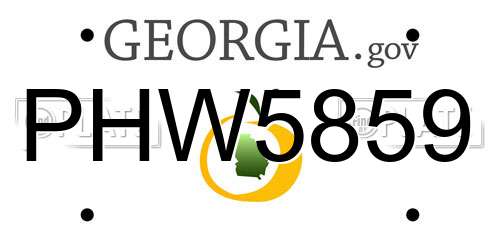 PHW5859 Georgia License Plate