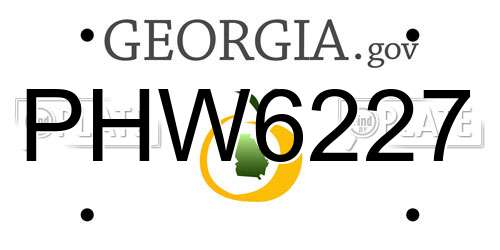 PHW6227 Georgia License Plate