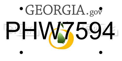 PHW7594 Georgia License Plate