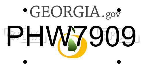 PHW7909 Georgia License Plate