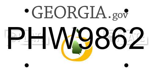 PHW9862 Georgia License Plate
