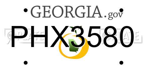 PHX3580 Georgia License Plate