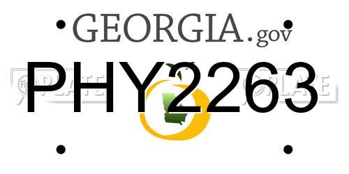 PHY2263 Georgia License Plate