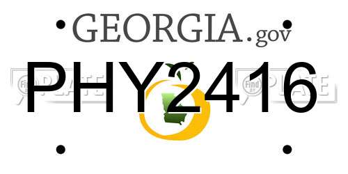 PHY2416 Georgia License Plate