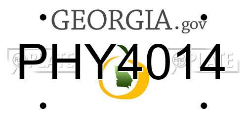 PHY4014 Georgia License Plate