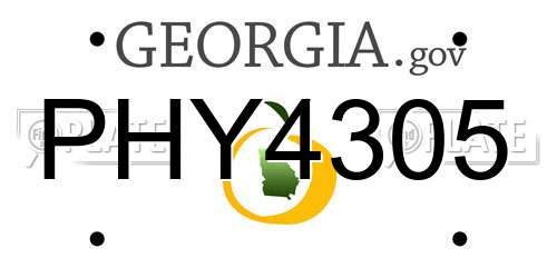 PHY4305 Georgia License Plate