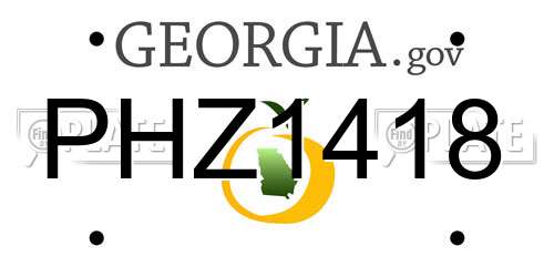 PHZ1418 Georgia License Plate
