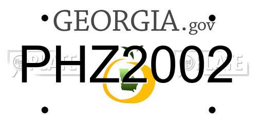 PHZ2002 Georgia License Plate