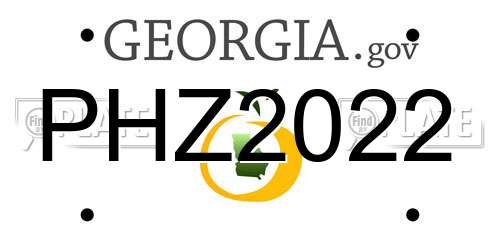 PHZ2022 Georgia License Plate