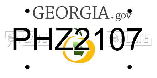 PHZ2107 Georgia License Plate