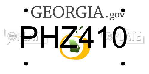 PHZ410 Georgia License Plate