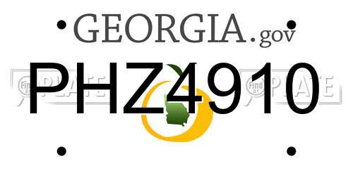 PHZ4910 Georgia License Plate
