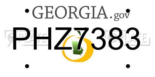 PHZ7383 Georgia License Plate