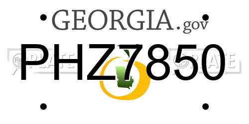 PHZ7850 Georgia License Plate