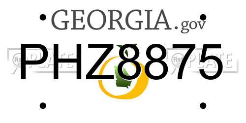 PHZ8875 Georgia License Plate