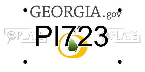 PI723 Georgia License Plate
