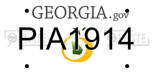 PIA1914 Georgia License Plate