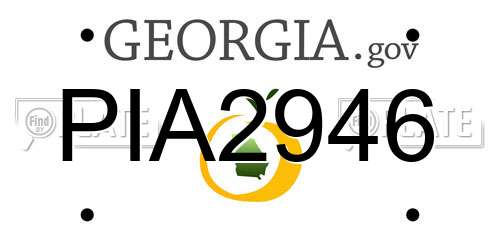 PIA2946 Georgia License Plate