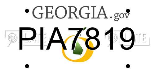 PIA7819 Georgia License Plate